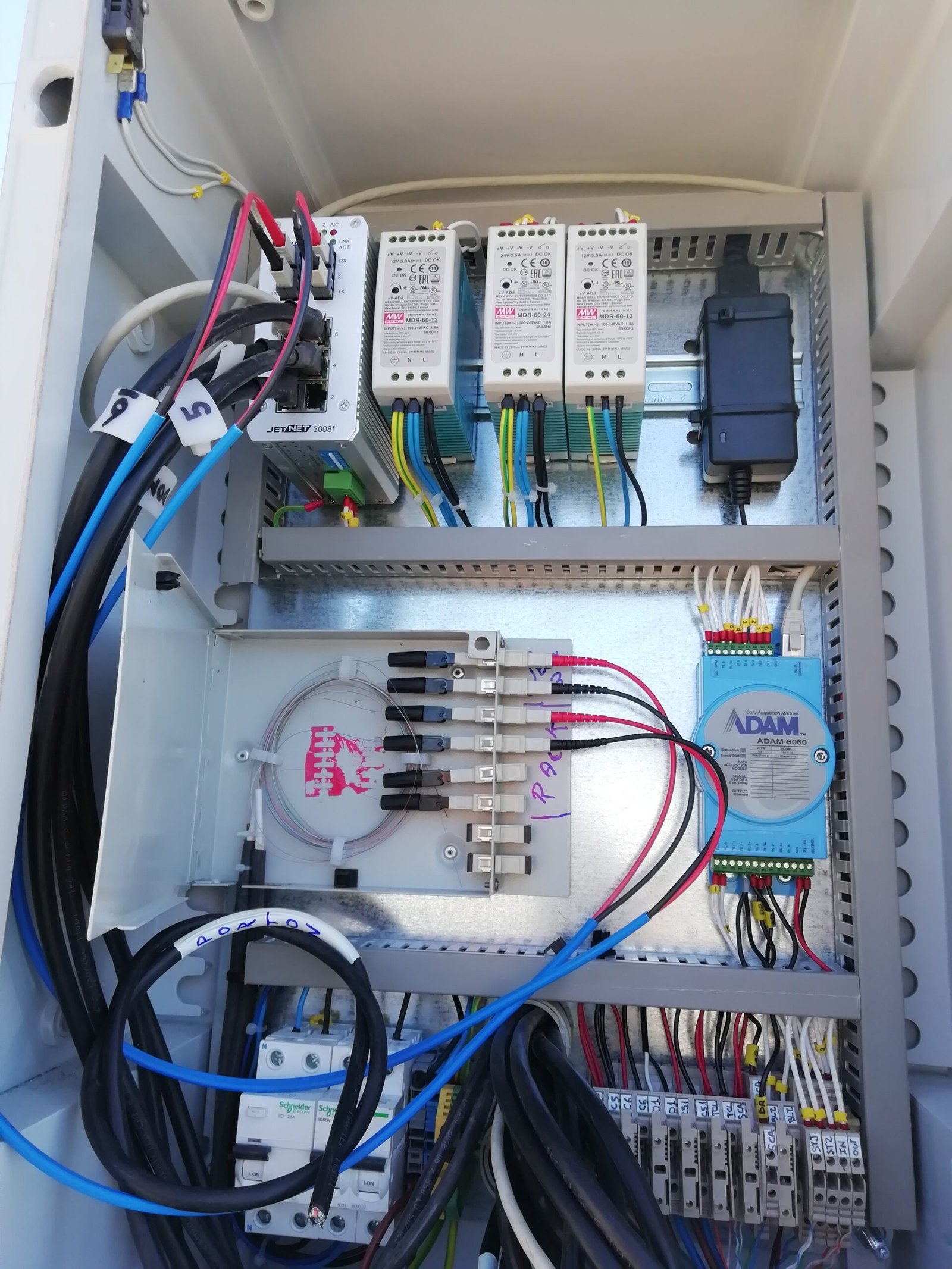 Gabinete de conexiones de fibra y red para CCTV