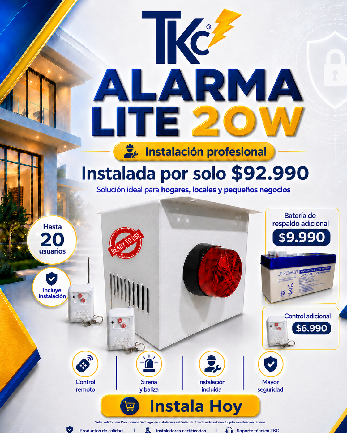 Alarma Lite 20W instalada