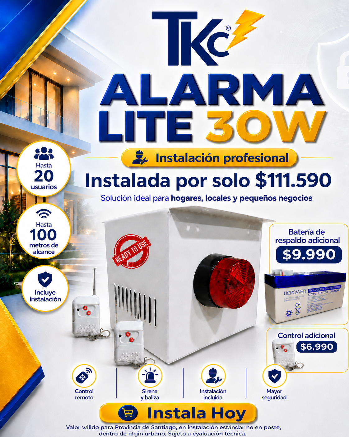 Alarma Lite 30W instalada